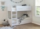 image 3 of Billie Single Bunk Bed White With Pull Out Trundle | White | Single