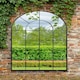 image 1 of The Arcus - Black Framed Arched Window Garden Mirror 75" X 47" 190 x 120CM. Suitable for Outside and Inside! Black