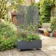 image 9 of Nicoman Metal Outdoor Privacy Screen Panel with Planter | Grey | Grey | 1