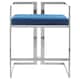 image 1 of Interiors by Premier Blue Velvet Bar Stool with Silver Frame Blue