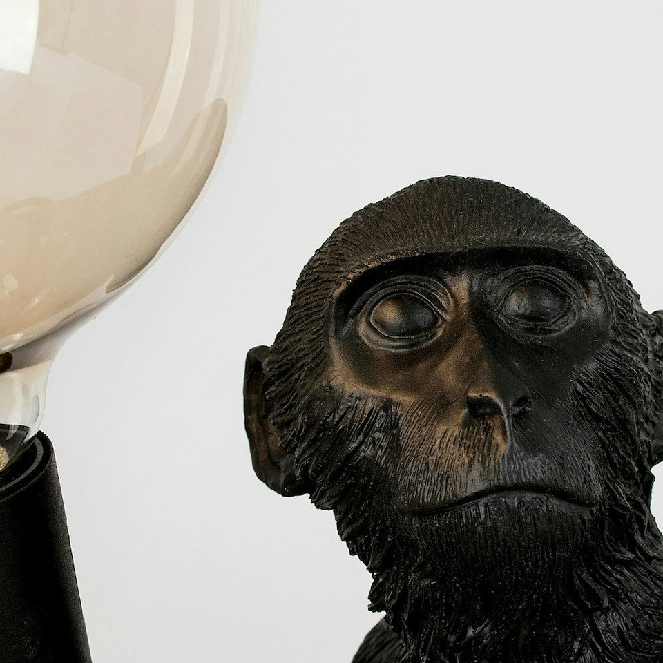 image 1 of ValueLights Monkey Animal Quirky Modern Black Table Lamp
