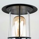 image 3 of ValueLights IP44 Rated Black Fisherman's Lantern Cage Outdoor Garden Wired Wall Light
