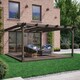 image 1 of Wall Mounted Double Premium Pergola and Decking Kit - Wood - L480 x W480 x H270 cm - Rustic Brown