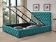 image 4 of 4ft6 Double Tufted Fabric Gas Lift Ottoman Bed Frame In Green