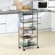 image 2 of HOMCOM 5 Tier Utility Rolling Cart with Removable Mesh Baskets, Black