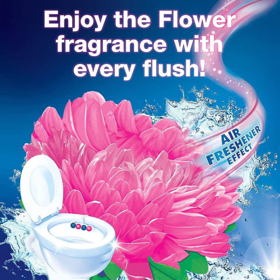 image 1 of Bloo Power Active Toilet Rim Block Fresh Flowers Anti-Limescale 3 x 50g, 5 packs | Multi | 5 Pack | 5