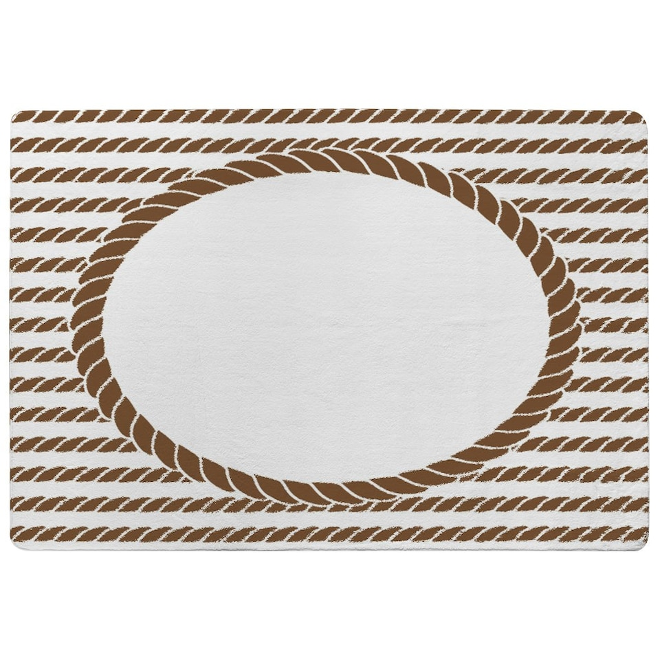 image 1 of Rope Border (Rug) Brown | Large: 140x200cm