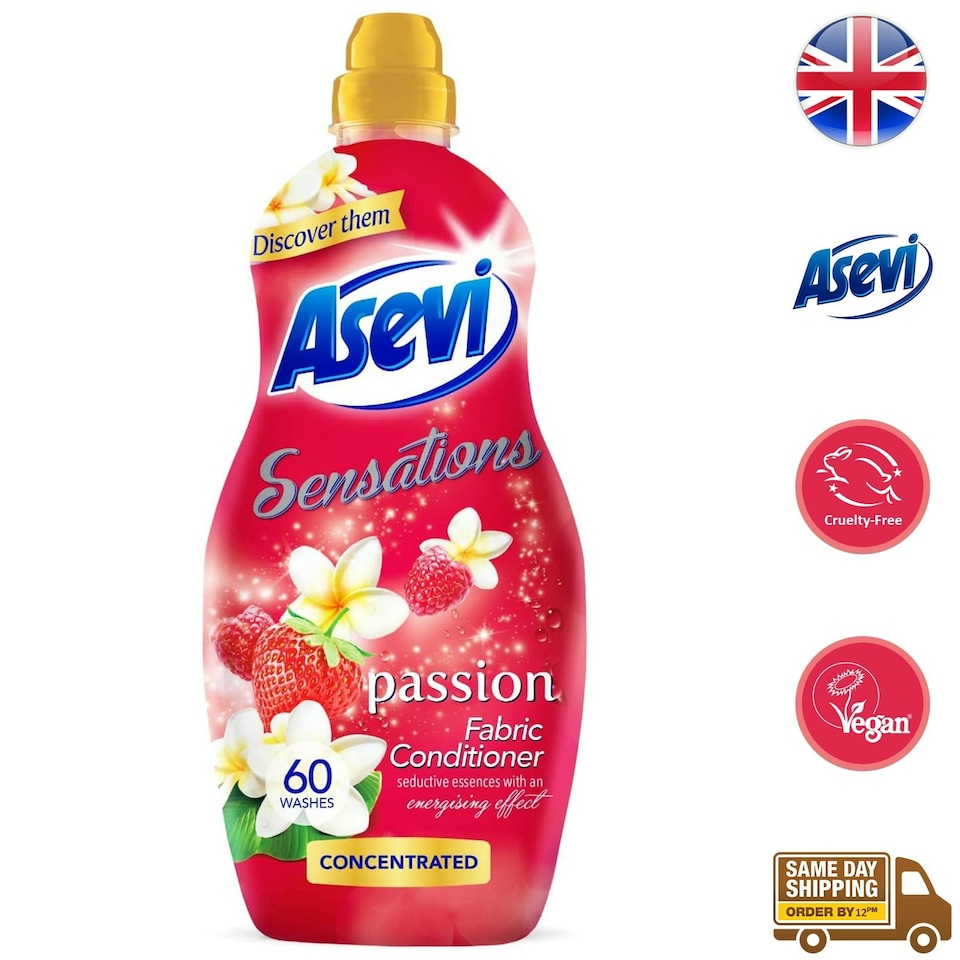 image 1 of Asevi Fabric Conditioner Concentrate Passion Laundry Liquid 60 Washes 1.32L