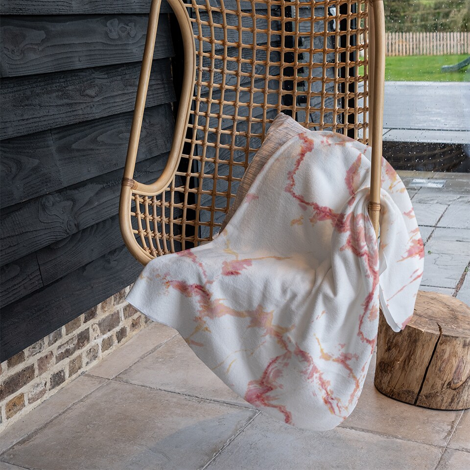 image 1 of Pink Marble Blanket | Multi