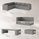 image 3 of Outsunny 6PC PE Rattan Corner Sofa Set Outdoor Conservatory Furniture w/ Cushion