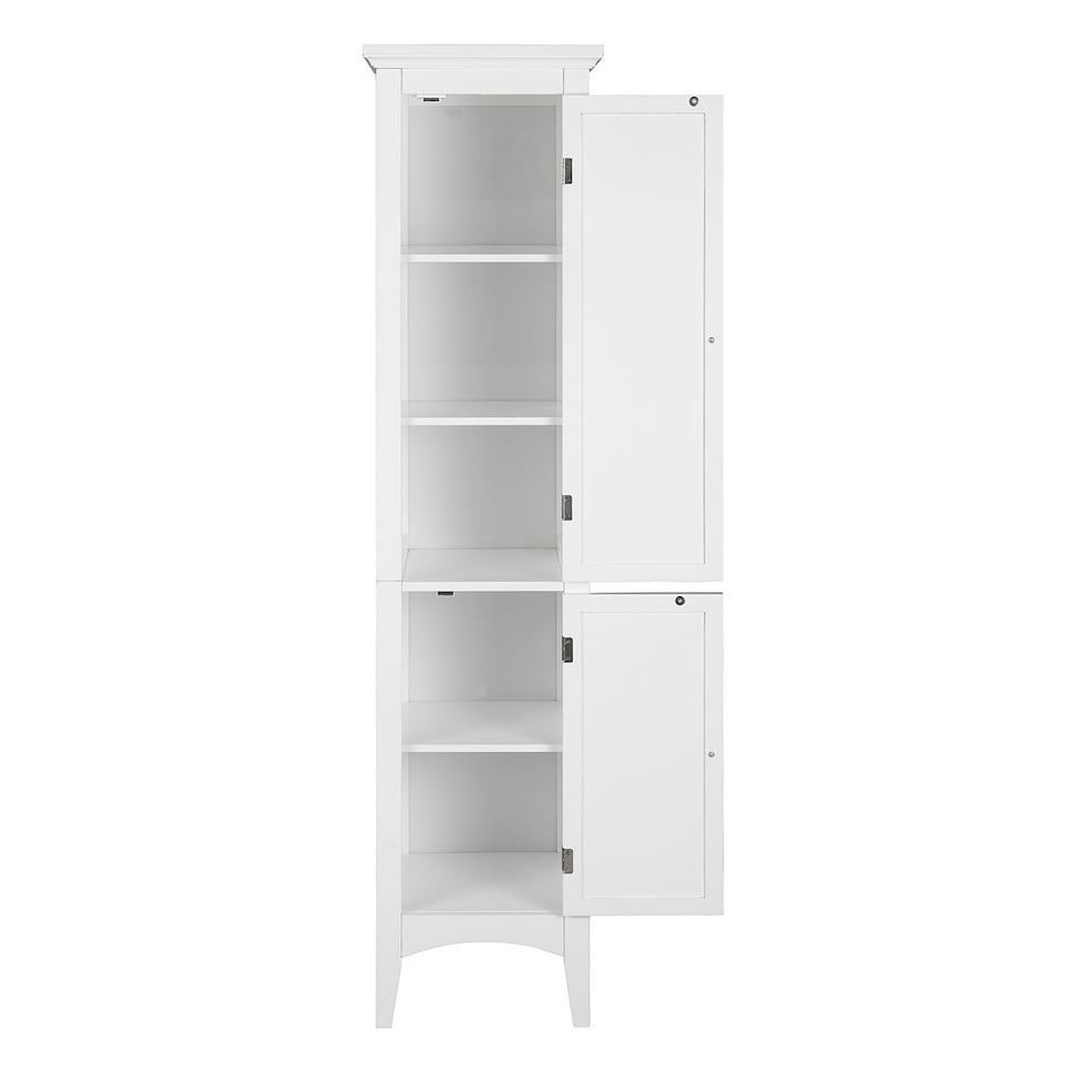 image 1 of Teamson Home Tall Slim Free Standing Linen Storage Cabinet with 5 Tier Shelves