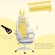 image 5 of Vinsetto Reclining Racing Gaming Chair with Headrest and Lumber Support, PU Leather Computer Chair with Removable Rabbit Ears, Footrest, Yellow