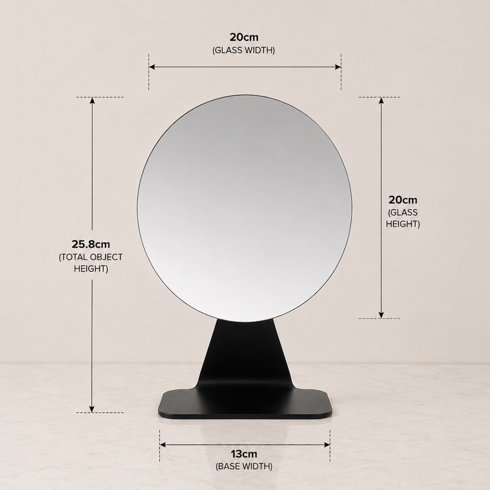 image 1 of Showerdrape Corus Black Round Vanity Mirror