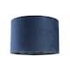 image 1 of Midnight Blue Velvet Lamp Shade with Colourful Peacock Feather Inner | Blue | Midnight Blue | 1