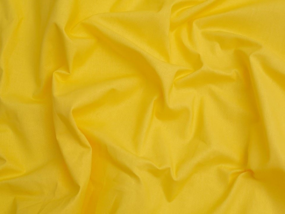 Yellow Klona 100% Cotton Fabric for Bag Making, Dressmaking, Quilting, 135cm / 53" Wide - per metre