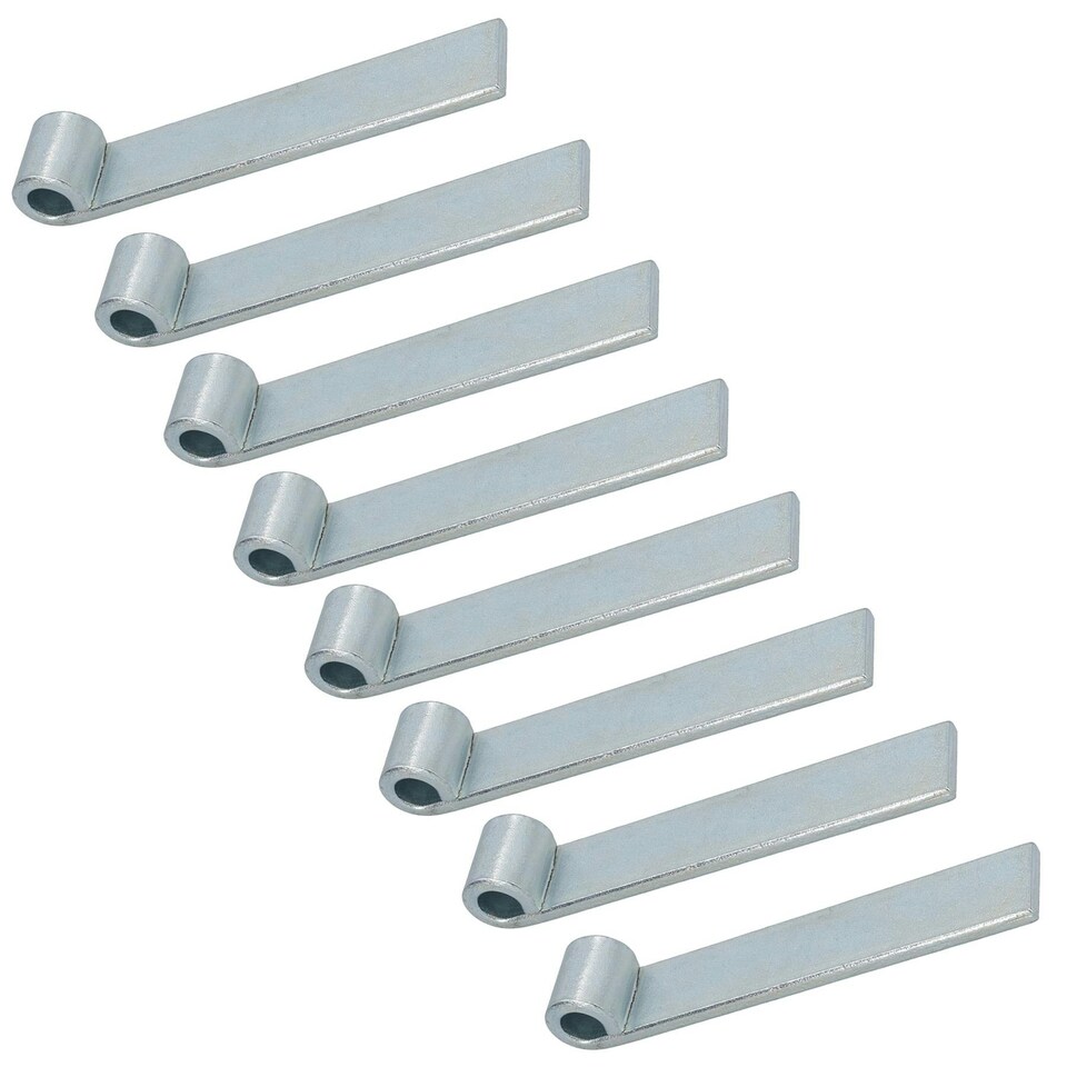 image 1 of HD Strap Tailgate Straight Hinge for 12.5mm Pins 160mm Long Zinc Plated 8pc Silver