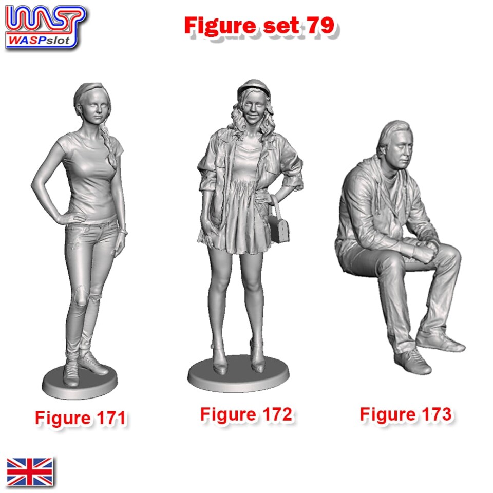 Trackside Unpainted Figures Scenery Display 3 x Figures Set 79 New 1:32 WASP