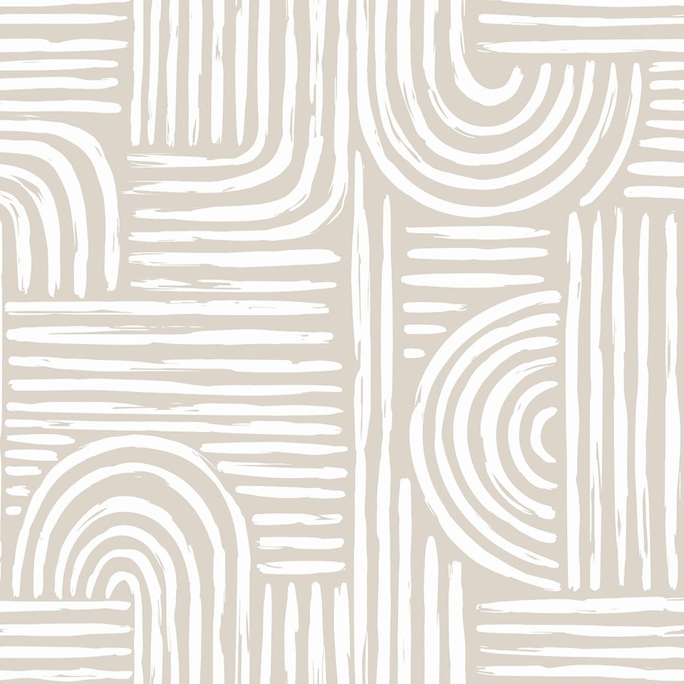 image 1 of Raffia Curves Wallpaper in Almond Latte | Cream | Almond Latte