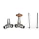 image 1 of Derry Traditional - Chrome Thermostatic Radiator Valve & Installation Kit Corner 15mm