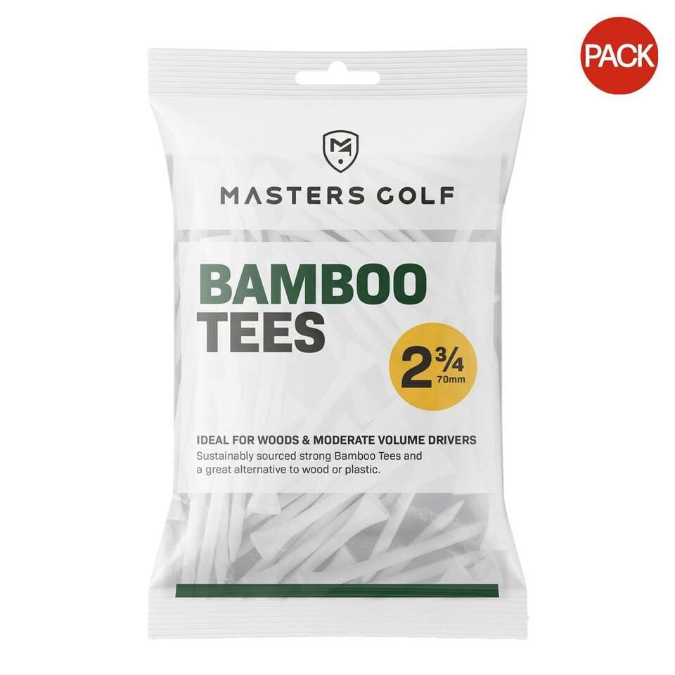 Masters Bamboo Golf Tees (Pack of 20) - White - 70mm