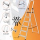 image 2 of Lightweight Step Ladders - Compact Aluminium Stepladder with Non-Slip Wide Step, Portable Silver Color - Tall Folding Ladder with Platform Silver | 6 - Step 181 cm