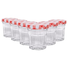 Argon Tableware Glass Jam Jars with Lids - 42ml - Pack of 6