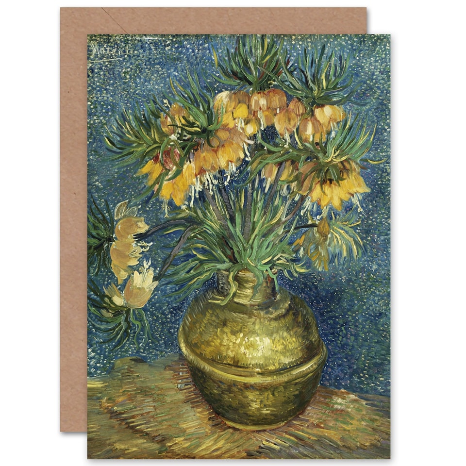 image 1 of Van Gogh Imperial Fritillaries Copper Vase Art Card