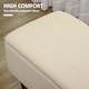 image 6 of HOMCOM 57L Storage Ottoman, End of Bed Bench with Wooden Legs, Fabric Footstool for Living Room, Bedroom, 95 x 38 x 45cm, Cream White | Cream | Cream