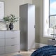 image 1 of Phoenix Wardrobe 1 Door Space Saving Bedroom Home Furniture Clothing Storage Unit | Grey