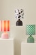 image 7 of ValueLights Miley Pink Stripes Shade Pink Table Lamp & Bulb | Pink