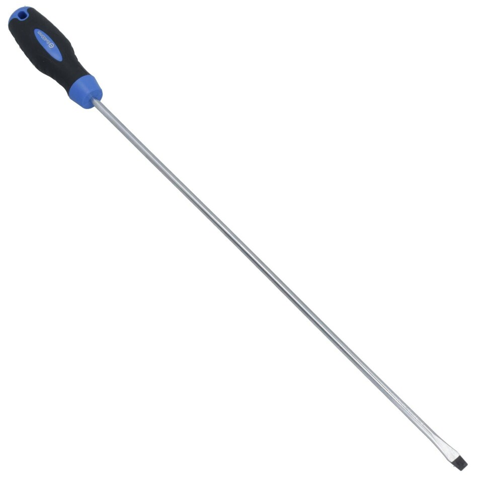 image 1 of Flat Head Extra Long Screwdriver Total Length 400mm with Rubber Handle TE692