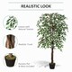 image 3 of Outsunny 160cm5.2FT Artificial Ficus Silk Tree with Nursery Pot, Decorative Fake Plant, for Indoor Decor