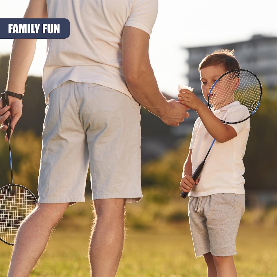 image 1 of The Magic Toy Shop 2-in-1 Badminton Volleyball Set Portable Outdoor Sports for 4 Players