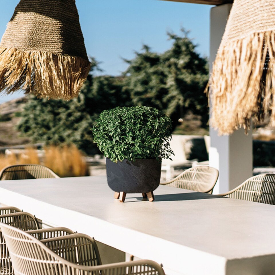 image 1 of 350mm Gracia Round Case Flower Pot | Black | 1