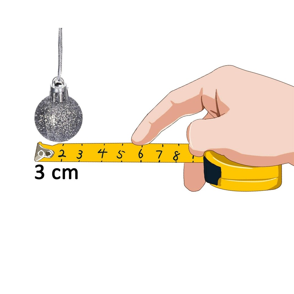 image 1 of 12 Mid Grey Baubles 3cm PVC Set