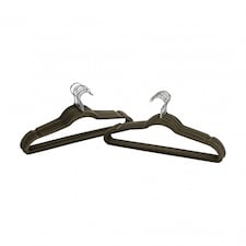 Oypla Pack of 20 Grey Non-Slip Space Saving Velvet Clothes Garment Coat Suit Hangers