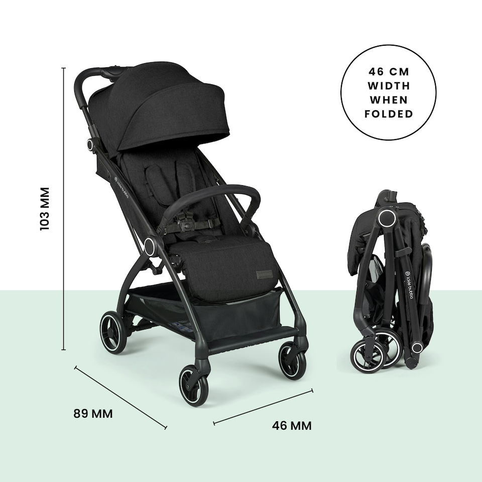 image 1 of Aries Prime Autofold Stroller - Feather-Light Design, Multi-Position Recline, Handy Auto-Fold, Birth to 22kg, UPF 50+ Hood & More (Black)