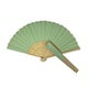 image 1 of Light Green Paper Foldable Hand Held Bamboo Wooden Fan by Parev