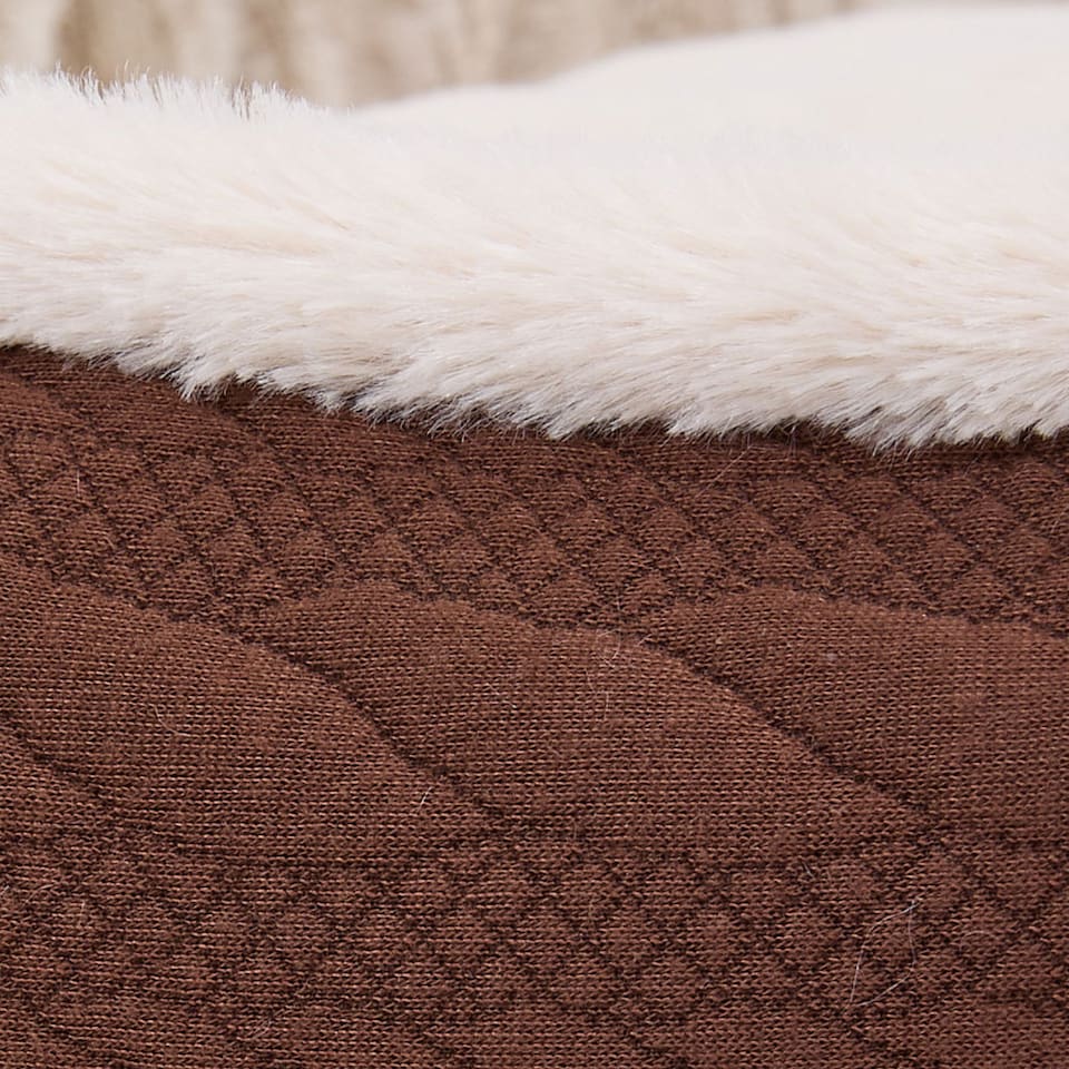 image 1 of Living and Home Pet Round Bolstered Bed for Cats & Dogs | Brown | One Size