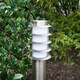 image 2 of ValueLights Wharf Outdoor Stainless Steel 450mm Bollard Lantern Light Post & Warm White LED Bulb | Chrome