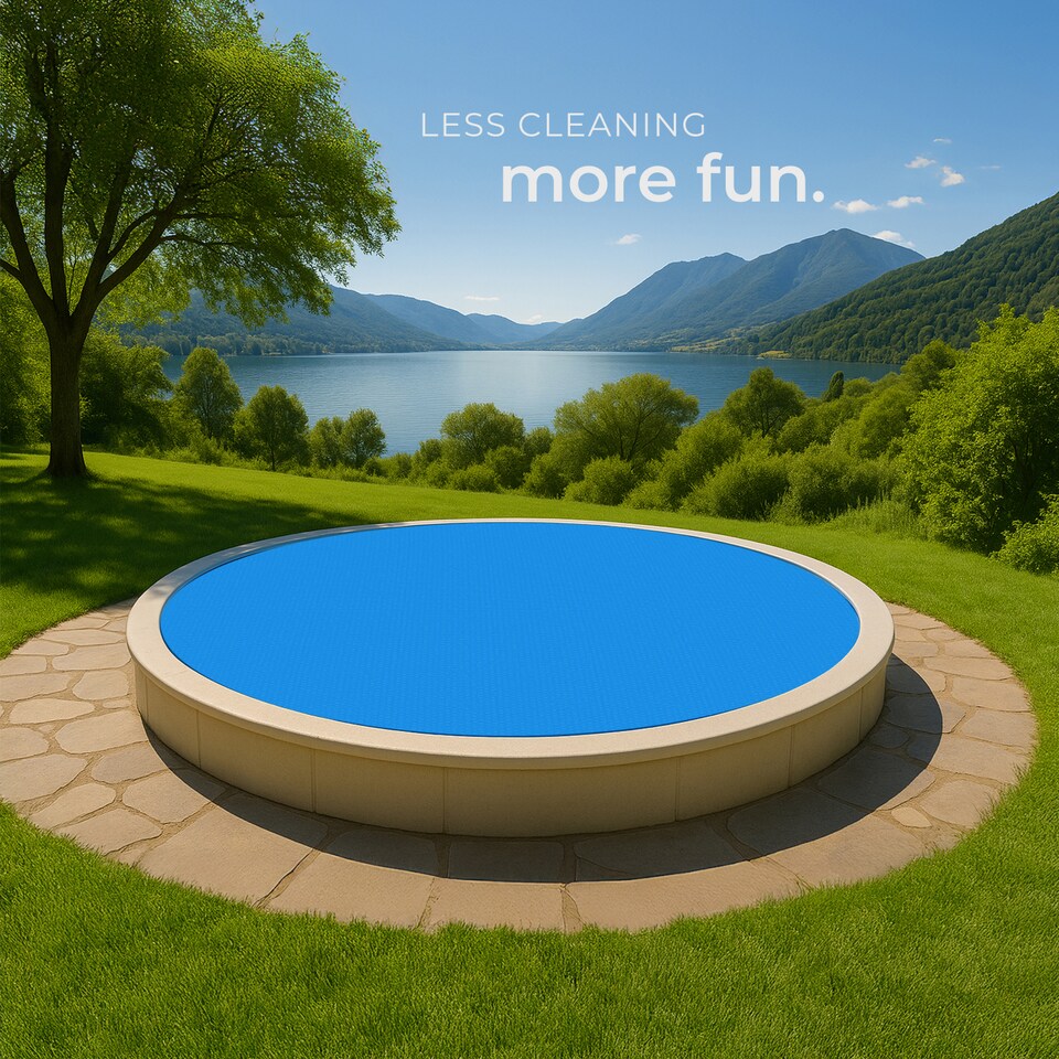 image 1 of Pool Cover - round, floating, protects and warms the water | Blue | blue | Ø 381 cm | 1