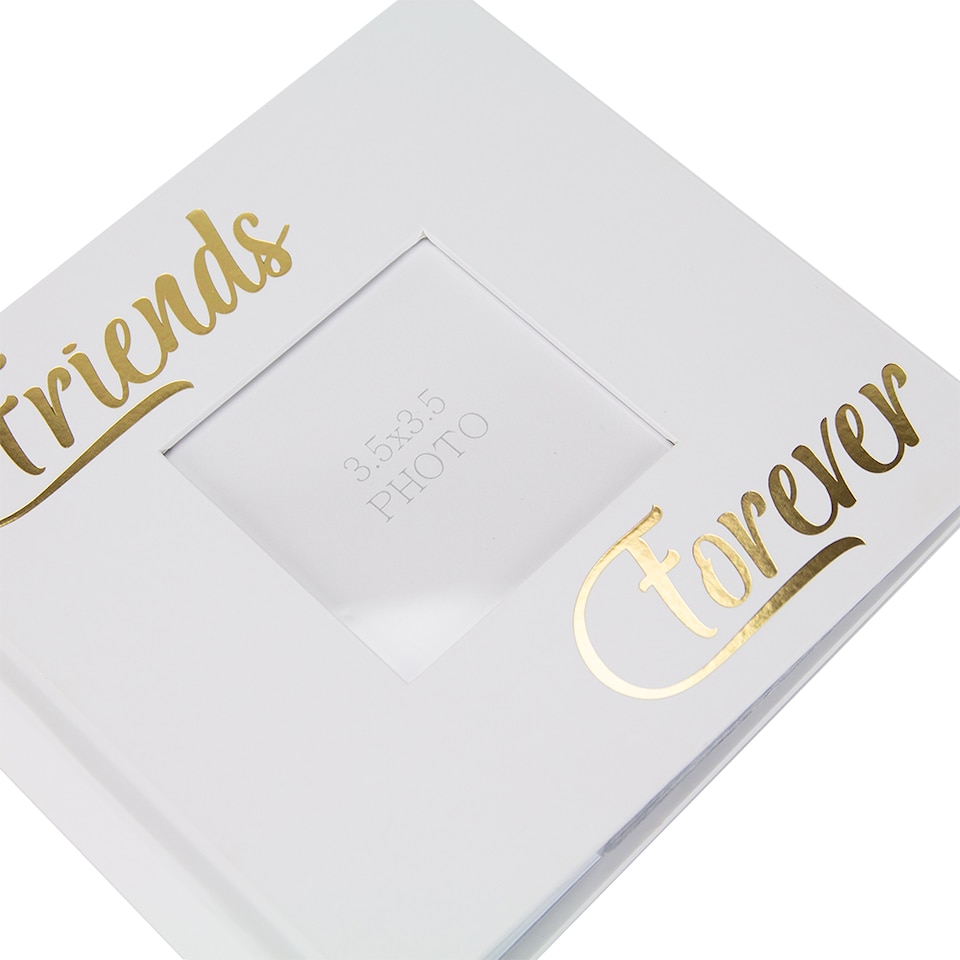 image 1 of Modern Friends Forever Photo Album with Gold Foil Text - Holds 80 4x6 Pictures