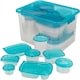 image 1 of 100 Pc Reusable Plastic Food Storage Boxes Containers Lid Microwave Freezer Safe