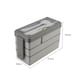 image 2 of Living and Home 3-Layer Bento-Style Plastic Lunch Box with Cutlery,Grey | Grey