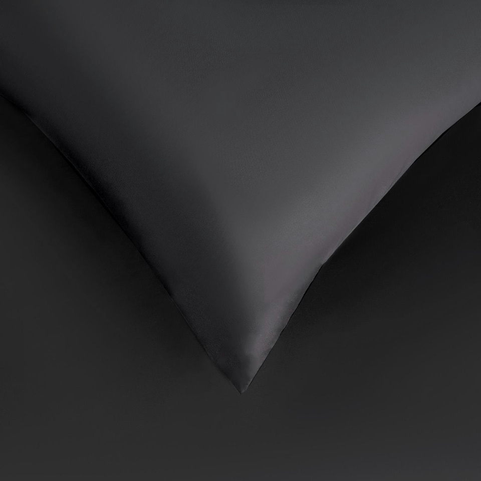 image 1 of OHS 100% Cotton 220TC Luxury Duvet Cover and Pillowcase Set, Single - Charcoal