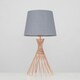 image 2 of ValueLights Gosforth Polished Copper Table Lamp with Small Grey Tapered Shade and E14 Golfball LED 4W Warm White 3000K Bulb