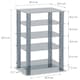 image 6 of Centurion Supports TRINITY Gloss Black 5 Shelf with Walnut Legs Flat Screen TV Rack Glass Stand | Multi | 1