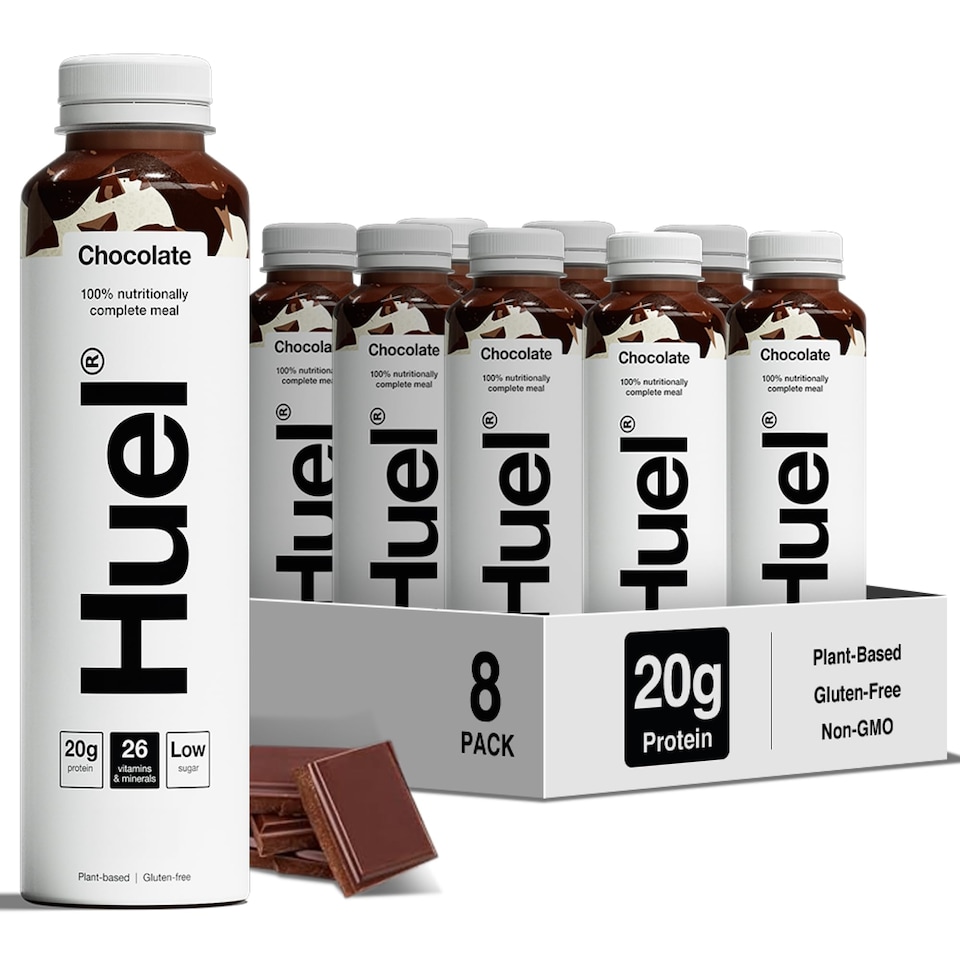 image 1 of Huel Ready-to-Drink Meal, Chocolate Protein Drink, 500ml Bottles (Pack of 8) - Protein Shakes, Pre-Portioned Meal, 20g of Protein per Bottle