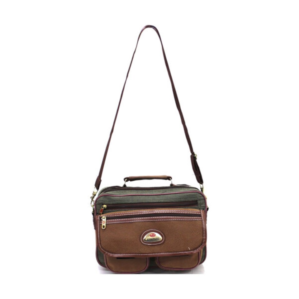 image 1 of Men Pu Leather 31x 23 x 20 Cabin Approved Messenger Travel Bag - 14L