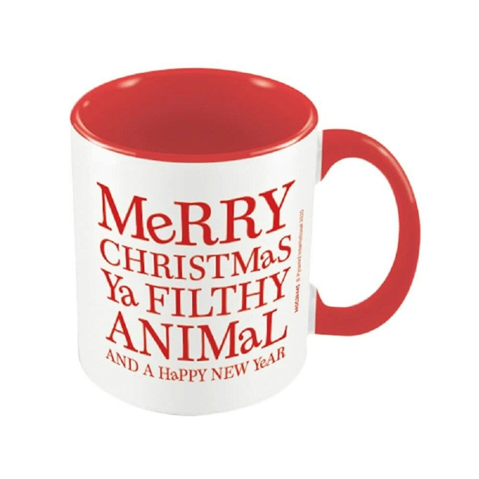 HOME ALONE (MERRY CHRISTMAS YA FILTHY ANIMAL) RED INNER C MUG - Coloured Inner Mugs N/A